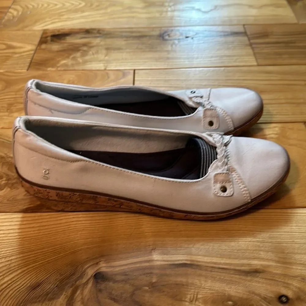 Grasshoppers OrthoLite Wedge Shoes, White/Navy, Sz 9